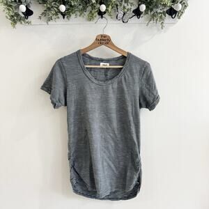 Pact Blue Striped Organic Cotton Cinched Short Sleeve Tee Small CP